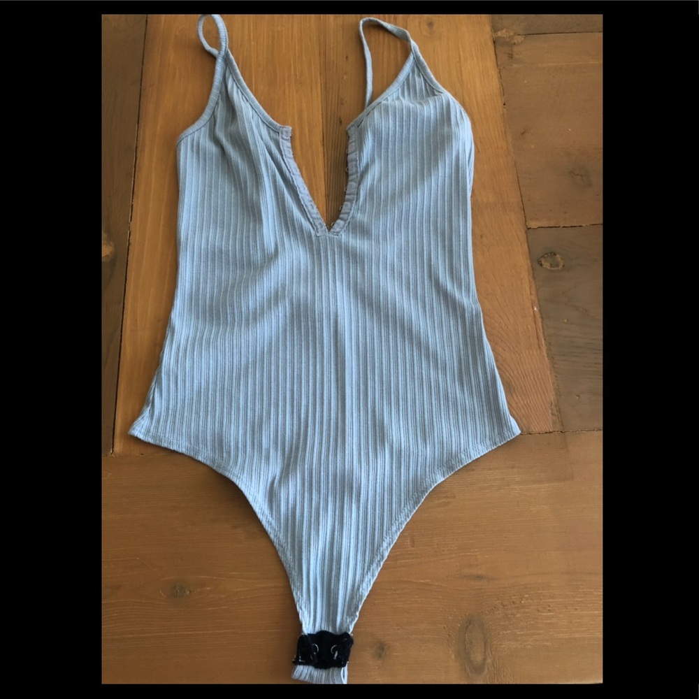 Gray one piece suit
